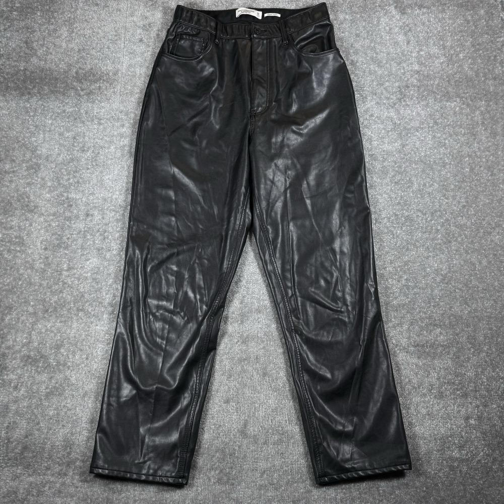 Abercrombie & Fitch Pants Women's 30/10 Black Vegan Leather Ankle Straight